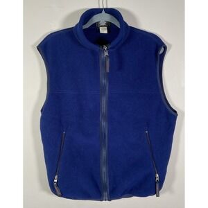 Layers Polartec Fleece Vest Men's M Blue Full Zip Outdoor Hiking